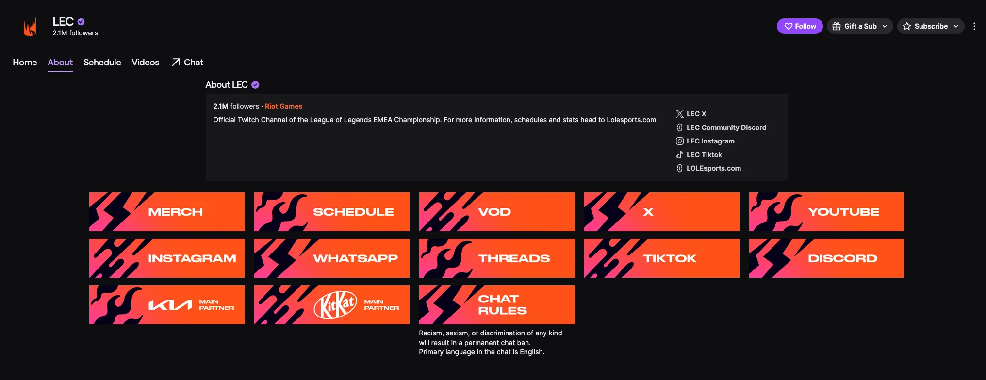 LEC Twitch panels